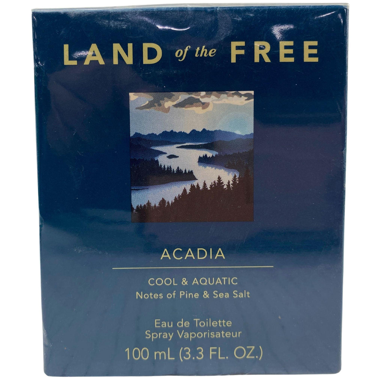Land Of The Free Acadia Cool & Aquatic Notes of Pine & Sea Salt Eau De Toilette 3.3OZ (35 Pcs Lot) - Discount Wholesalers Inc