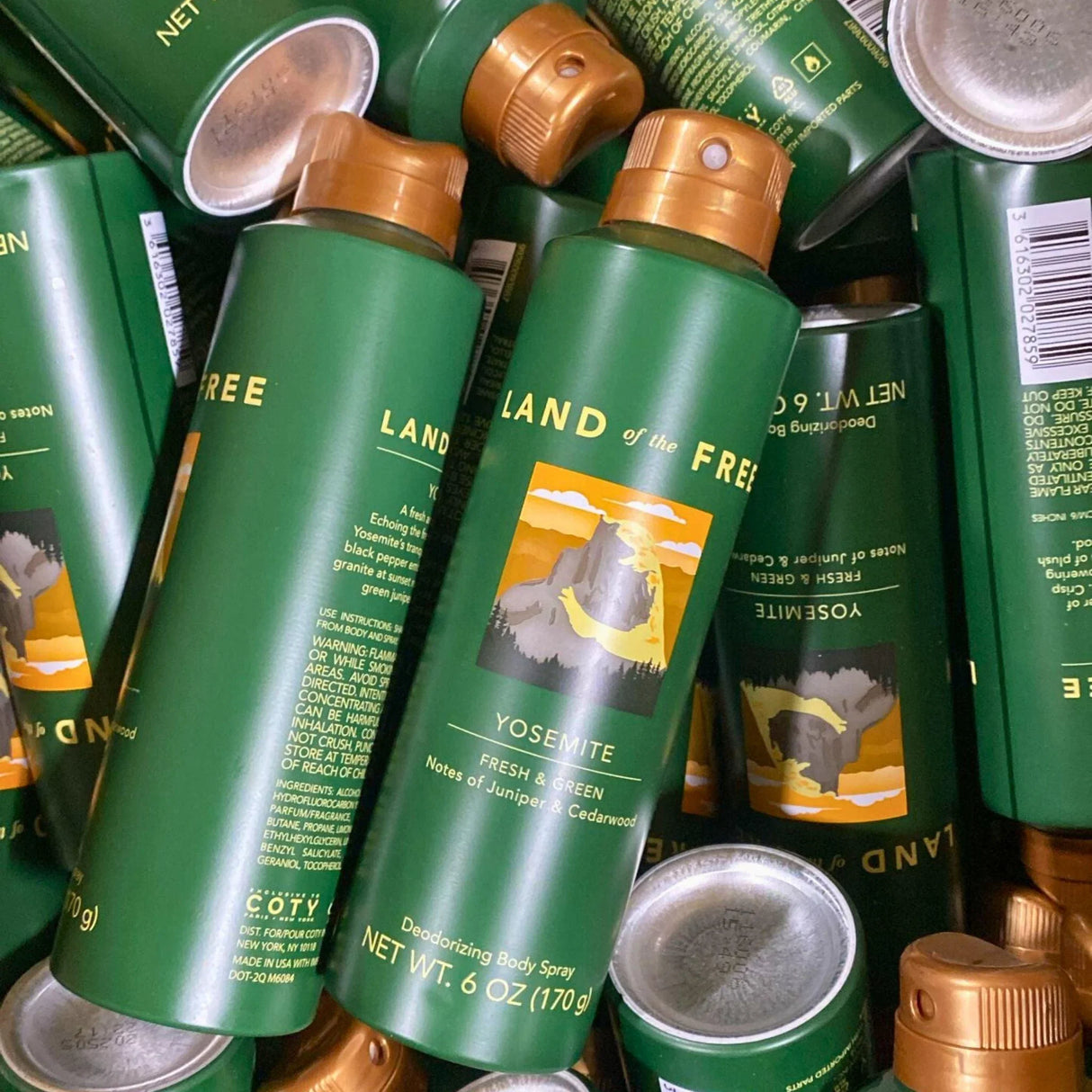 Land Of The Free Yosemite Fresh & Green Deodorizing Body Spray 6ZO (45 Pcs Lot) - Discount Wholesalers Inc