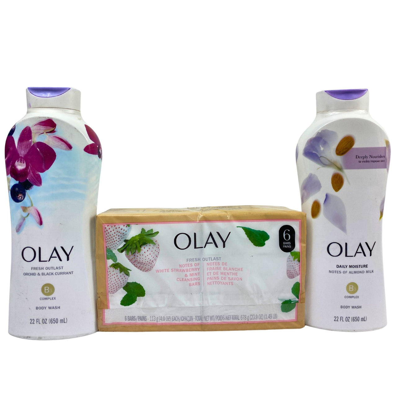 Olay Bar Soap & Body Wash Assorted Mix (24 Pcs Lot) - Discount Wholesalers Inc