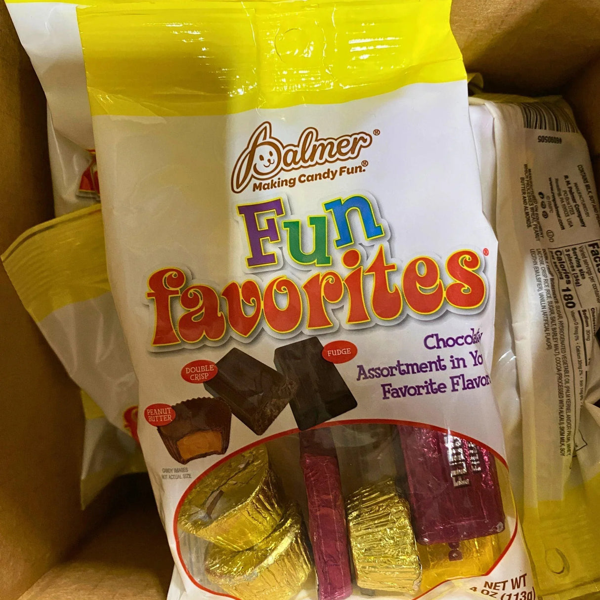 Palmer Making Candy Fun Fun Favorites Chocolaty Assortment in Your Favorite Flavors! Peanut Butter,Double Crisp & Fudge (168 Pcs Lot) - Discount Wholesalers Inc