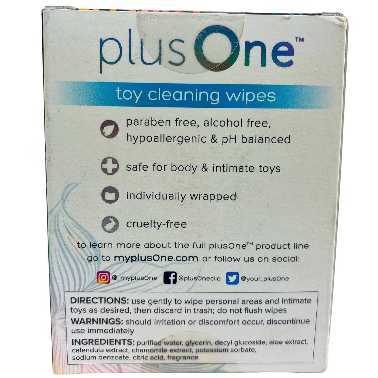 Plus One Toy Cleaning Wipes Paraben Free Safe For Body & Intimate Toys (55 Pcs Lot) - Discount Wholesalers Inc