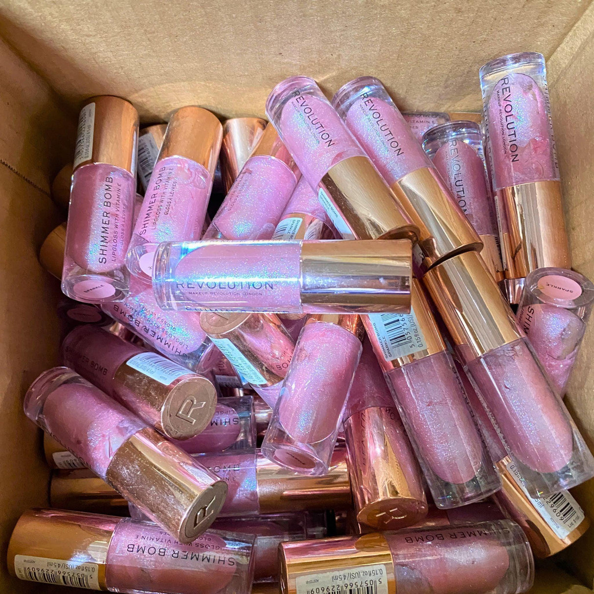 Revolution Shimmer Bomb Lipgloss with Vitamin E Sparkle 0.15OZ (70 Pcs Lot) - Discount Wholesalers Inc