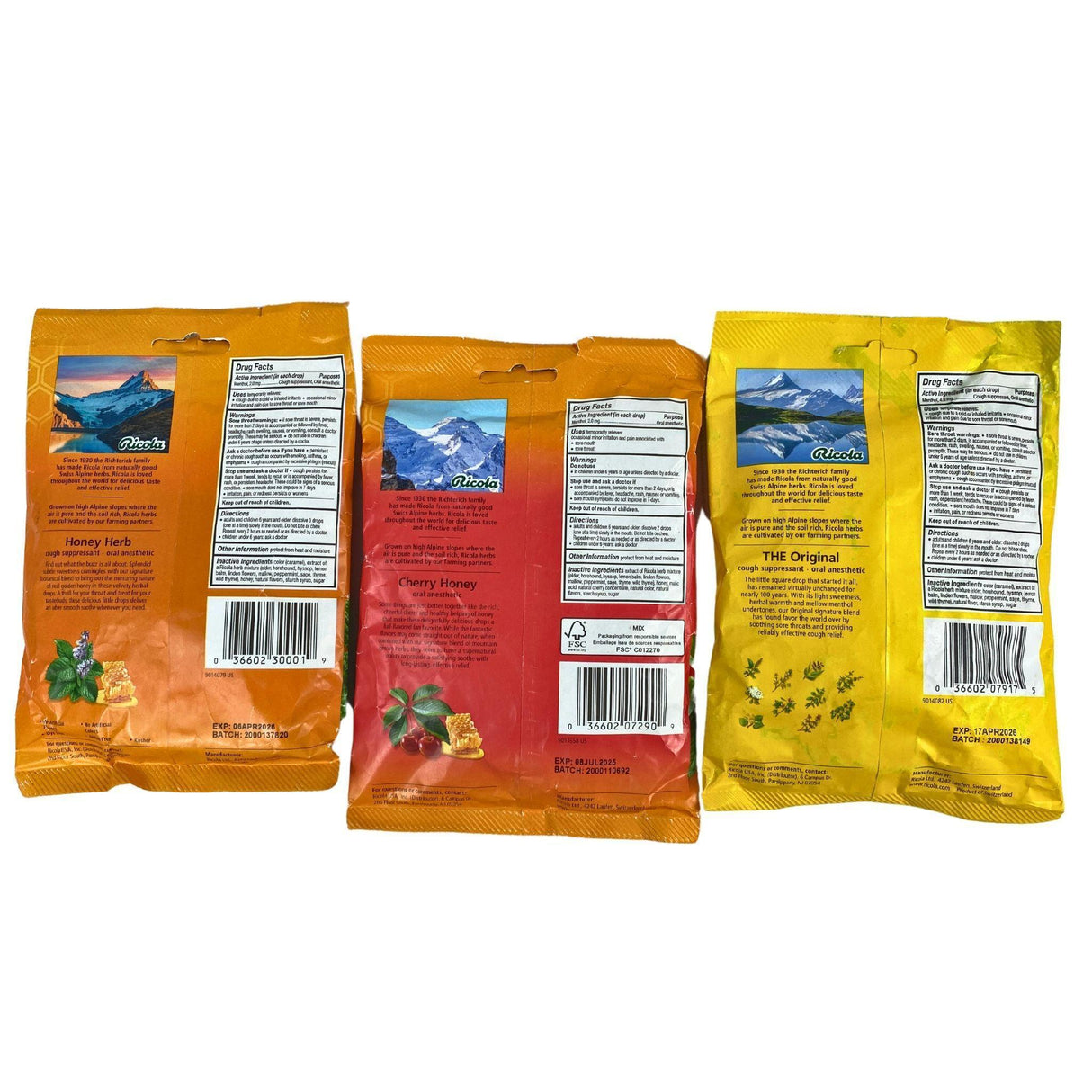 Ricola 21 & 24 Drops Great Tasting Relief (50 Pcs Lot) - Discount Wholesalers Inc