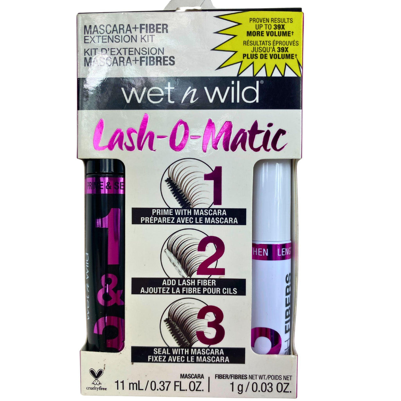 Wet'n'Wild Lash-o-Matic Mascara 0.37OZ & Fiber Extension Kit 0.03OZ (50 Pcs Lot) - Discount Wholesalers Inc