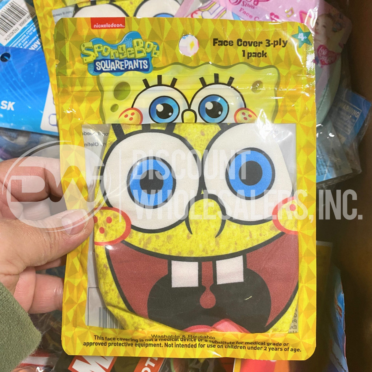 Marvel, Disney,Nickelodeon, and More Child's Cloth Face Mask Assorted (100 Pcs Lot)