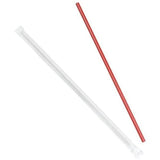 Dixie® 10.25" Jumbo Wrapped Plastic Straws, Red