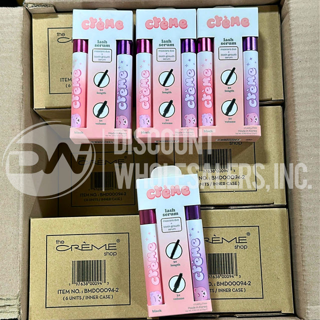 The Crème Shop Lash Serum Duo Black Mascara & Biotin Growth Serum (144 Pcs Lot)