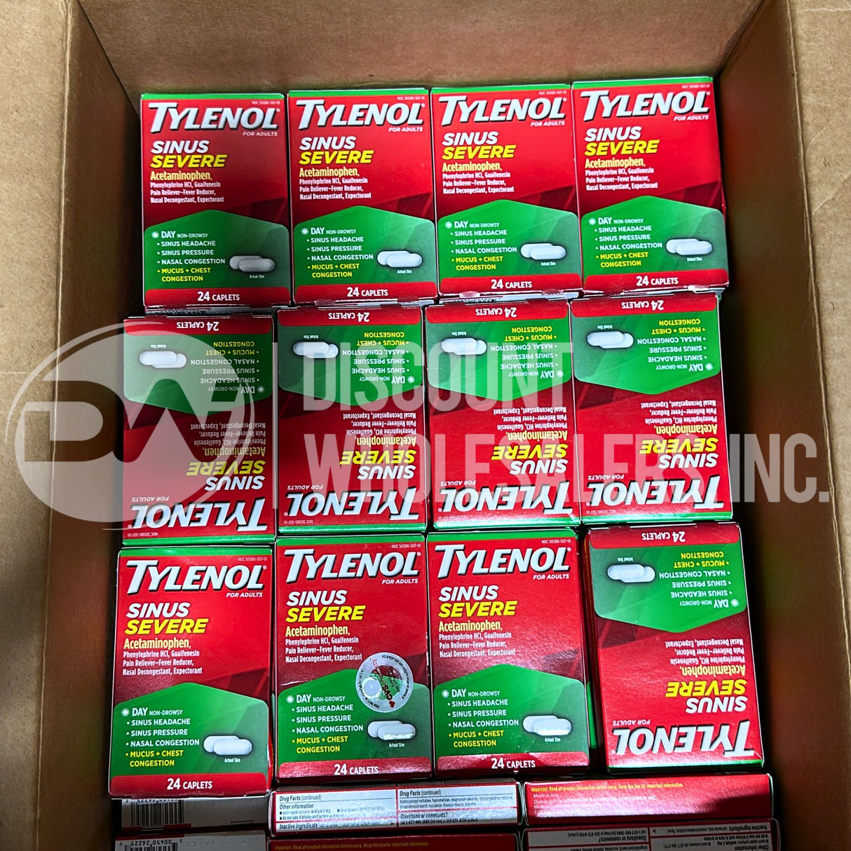 Tylenol Sinus Severe Acetaminophen Day 24 Cablets (92 Pcs Lot)
