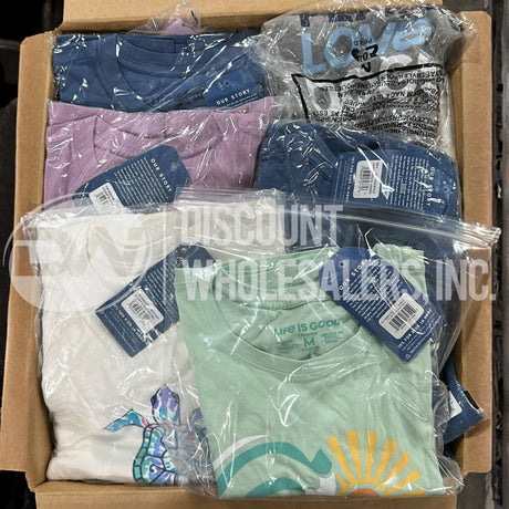 Life Is Good Assorted T-Shirts Different Sizes And Colors (75 Pcs Lot)