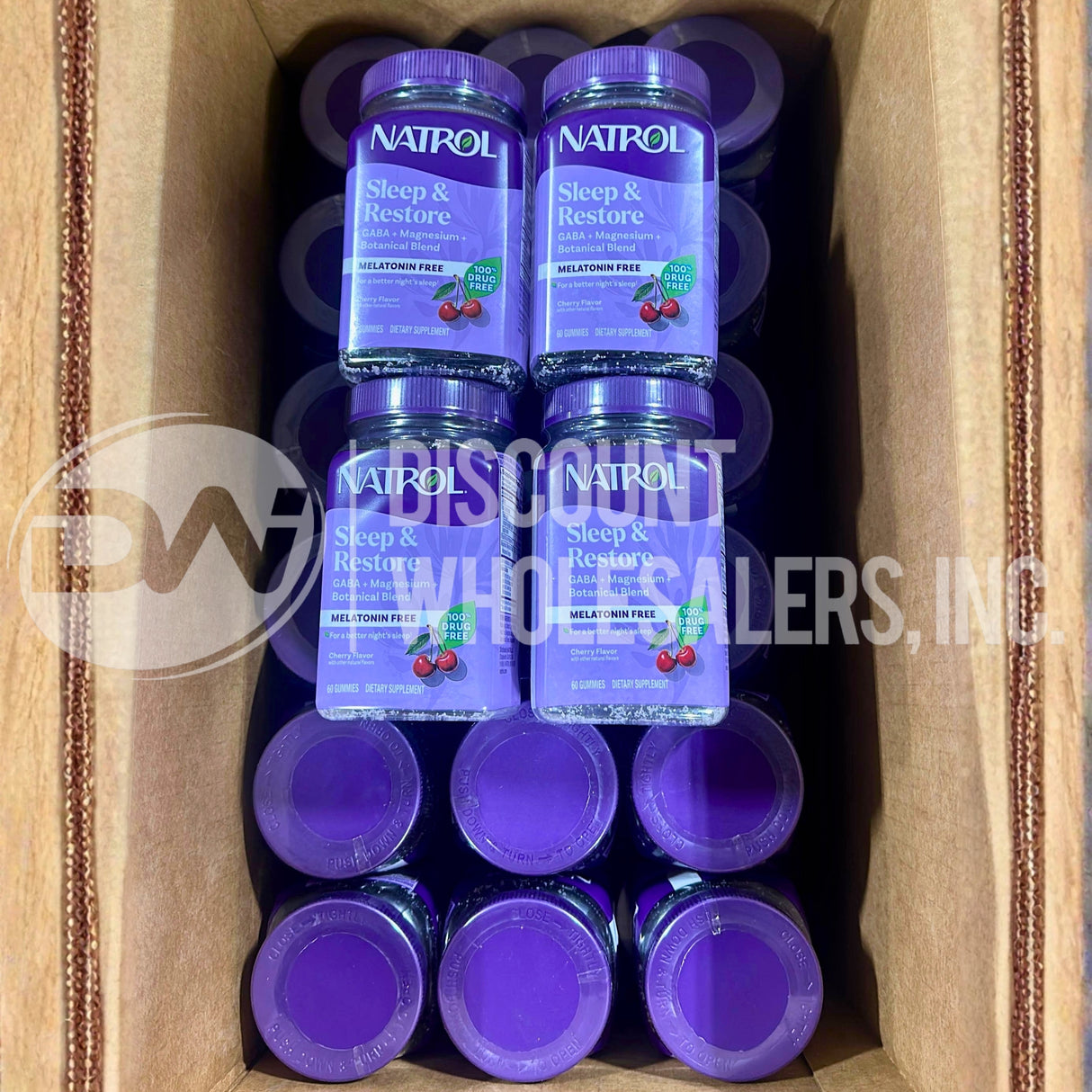 Natrol Sleep & Restore Melatonin Free Gummies Cherry 60ct (46 Pcs Lot)