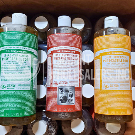 Dr. Bronner's Pure Castile Liquid Soap Mix 32 FL (57 Pcs Lot)