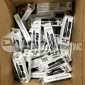Pacinos Beard Pencil Filler + Brush Dark Brown and Black Color Water Resistant (50 Pcs Lot)