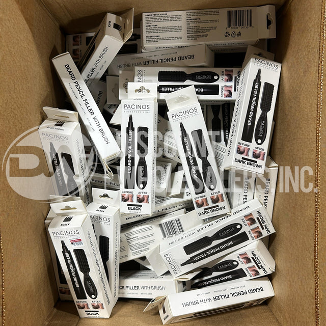 Pacinos Beard Pencil Filler + Brush Dark Brown and Black Color Water Resistant (50 Pcs Lot)