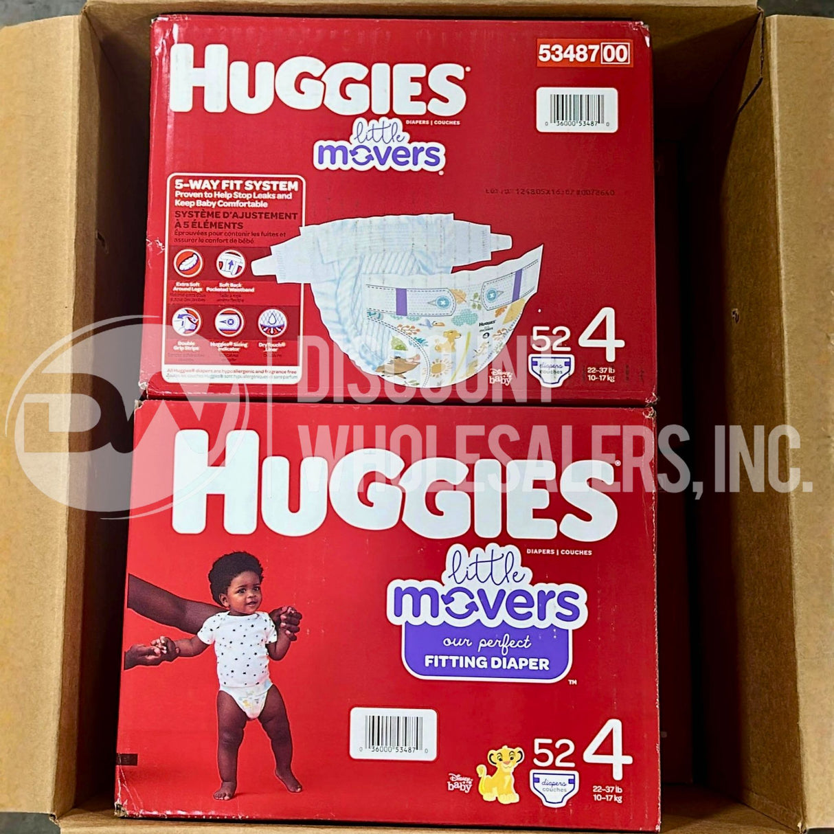 Huggies, Little Movers, Size 4 22-37LBS 10-17KG 52 COUNT (28 Pcs Lot)