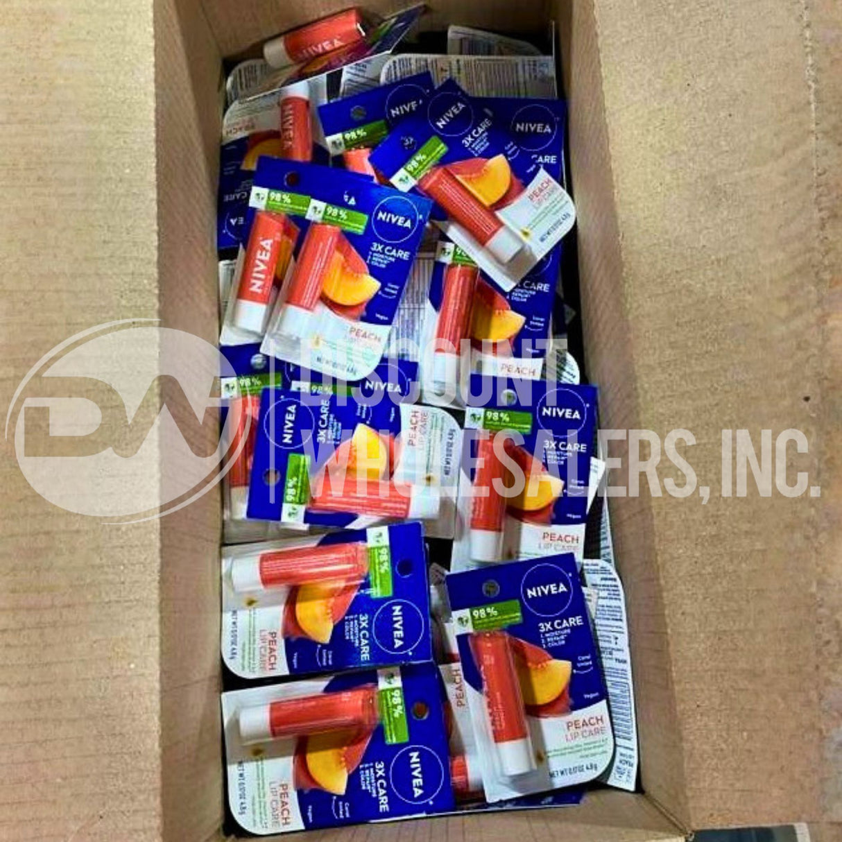 Nivea Peach Lip Care Lip Balm 0.17 Oz (110 Pcs Lot)