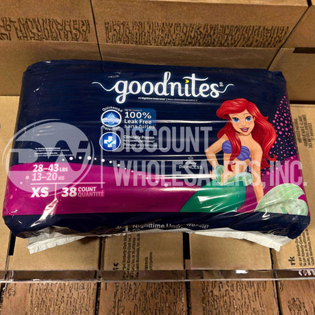 Goodnites Nighttime Underwear 28-43 LBS XS 38 Count (24 Pcs Lot)