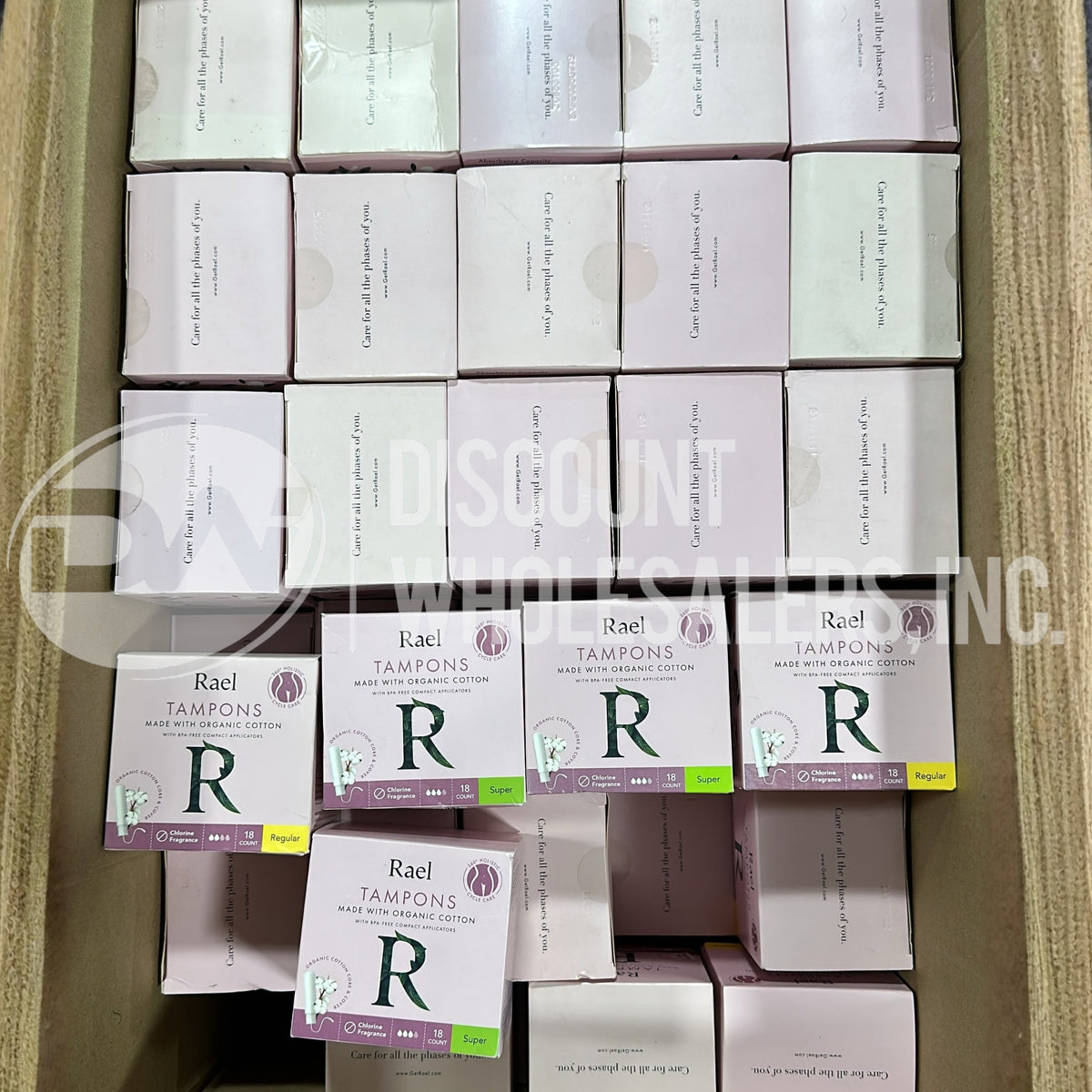 Rael Organic Cotton Regular and super Compact Tampons - 18ct (100 Pcs Lot)