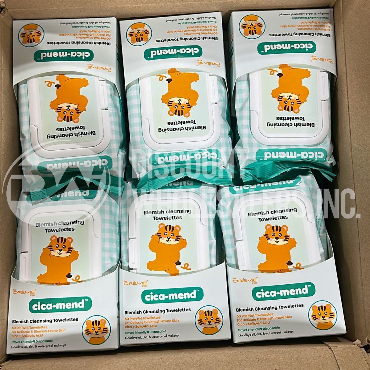 The Crème Shop Cica-Mend Blemish Cleansing Towelettes 60 Count (72 Pcs Lot)