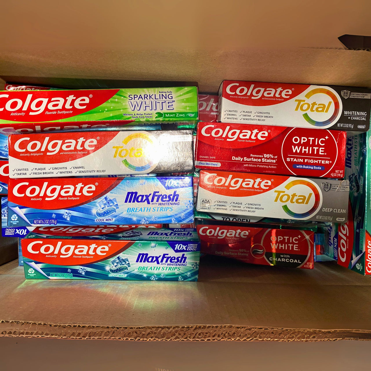 Colgate Optic White, Maxfresh and Sparkling White Different Size 