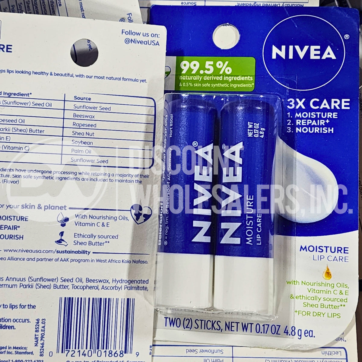 NIVEA All-Day Nourishing Moisture Lip Care Duo 0.17 OZ (120 Pcs Lot)
