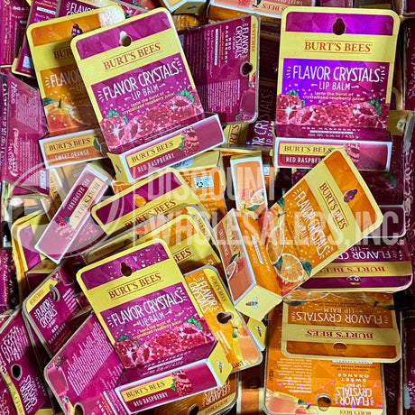 Burt's Bees Flavor Crystals Lip Balm Sweet Orange and Red Raspberry Mix (100 Pcs Lot)