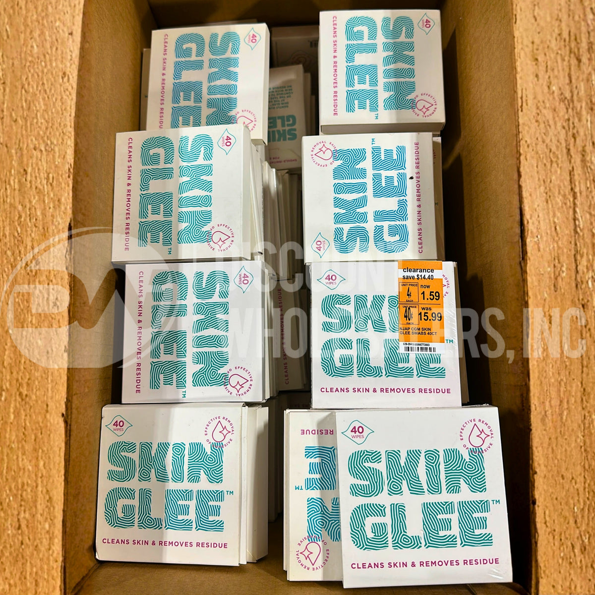 Skin Glee 40 Wipes New & Sealed Cleans & Removes Residue (174 Pcs Lot)