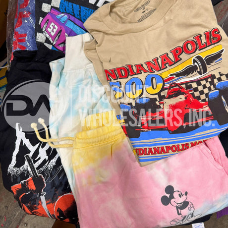 Assorted Miscellaneous Apparel Mix- Anime, Character Tees, Marvel & More (50 Pcs Lot)