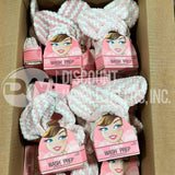 Conair Wash & Prep Adjustable Spa Headwrap, Pink/White,(250 Pcs Lot)