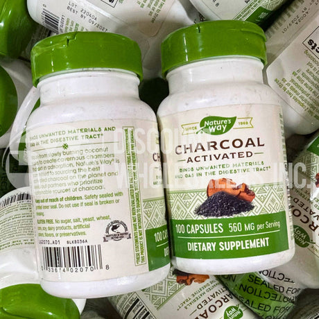Nature's Way Charcoal Activated 100 Capsulas (40 Pcs Lot)
