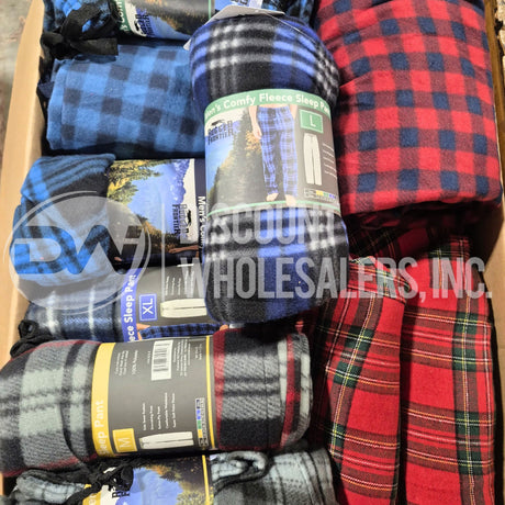 Pantalón de Dormir Polar a Cuadros Cómodo Rugged Frontier para Hombre, Tallas y Colores Surtidos (Lote de 100 Pzas)