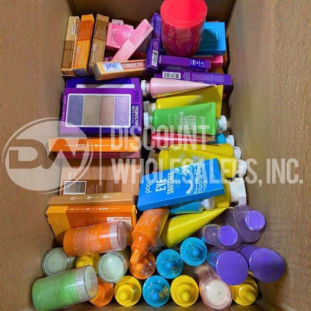 Pop Assorted Prismatic Palette, Permanent Pout, Zero Shine Hydrator, Eye Smatched, Blus, Lit af Essence, Makeup Magnet Mist (100 Pcs Lot)