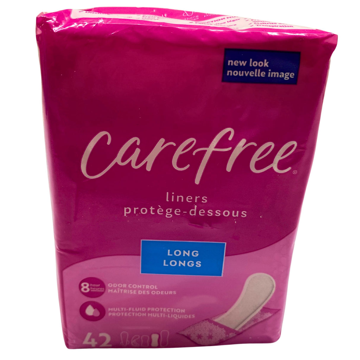 CareFree Liners Long 8 Hour odor Control Multi-Fluid Protection 42 Liners Unscented 