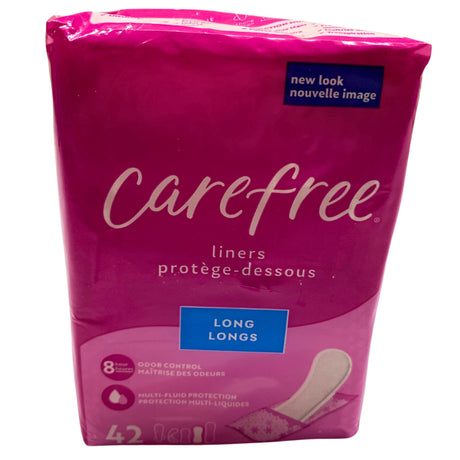 CareFree Liners Long 8 Hour odor Control Multi-Fluid Protection 42 Liners Unscented 