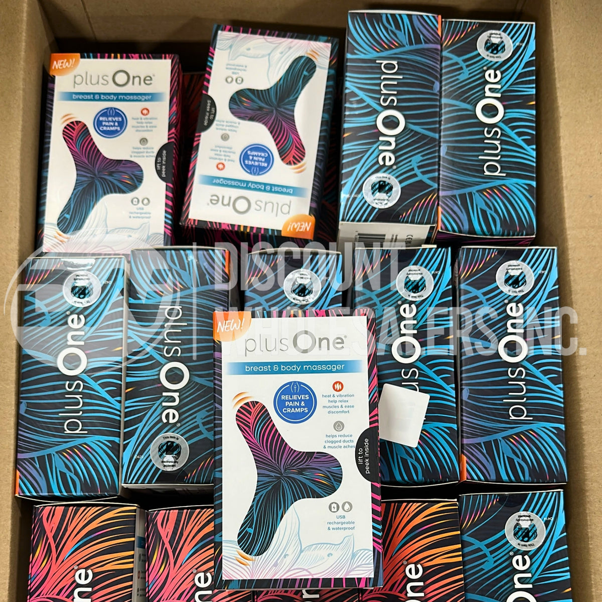 PlusOne Breast & Body Massager Heat & Vibrating Waterproof Rechargeable (150 Pcs Lot)