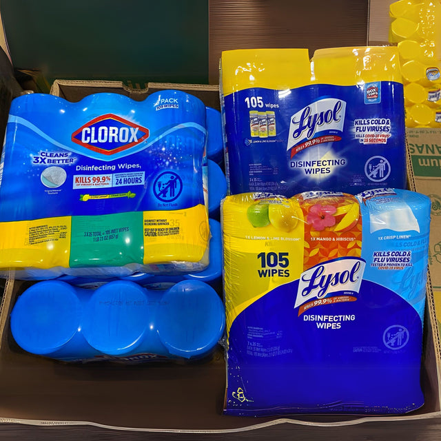 Lysol & Clorox Assorted Disinfecting Wipes 3 Pack 105 Wet Wipes 