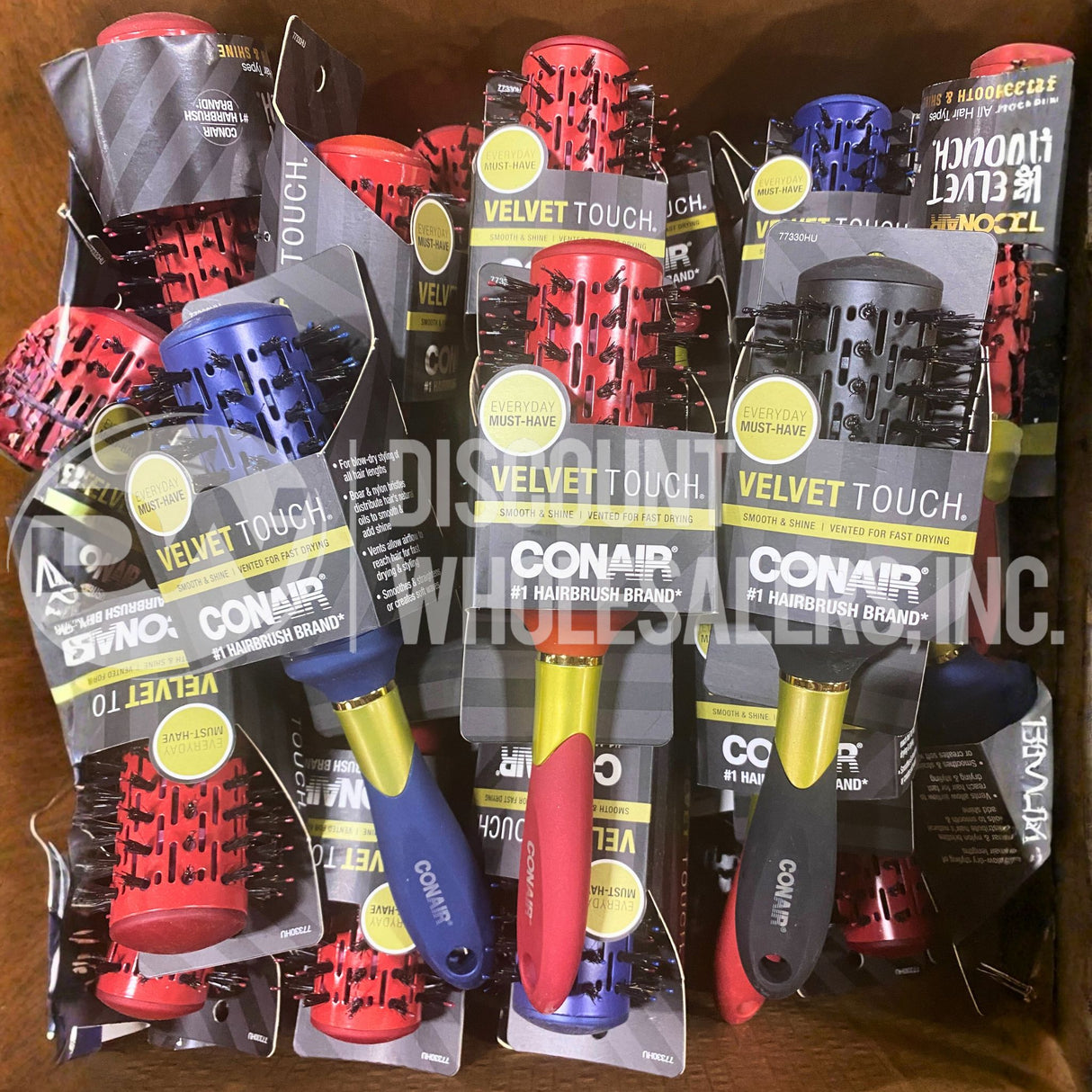 Conair Velvet Touch Smooth & Shine Vented for Fast Drying #1 Hairbrush (60 Pcs Lot)