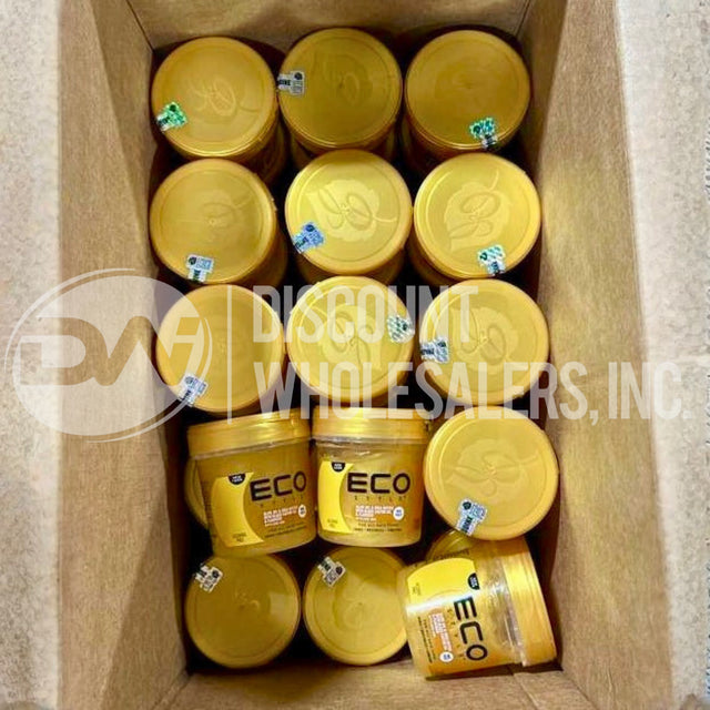 ECO Style Olive Oil & Shea Butter w/Black Castor Oil & Flaxseed Styling Gel 16oz (104 Pcs Lot)