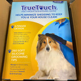 True Touch Five 260 Silicone Grooming Tips Finger Deshedding Glove Helps 