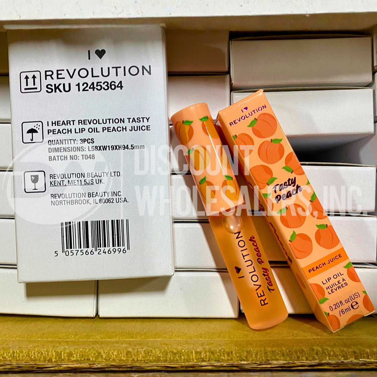 Revolution i Heart Tasty Peach, Lip Oil Peach Juice (72 Pcs Lot)