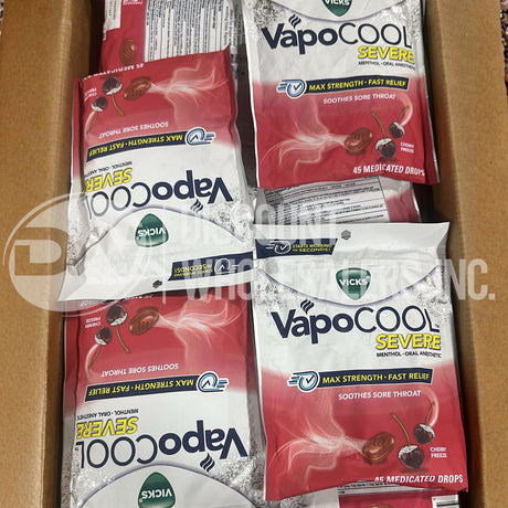 Vicks VapoCool Severe Medicated Sore Throat 45 Count (244 Pcs Lot)