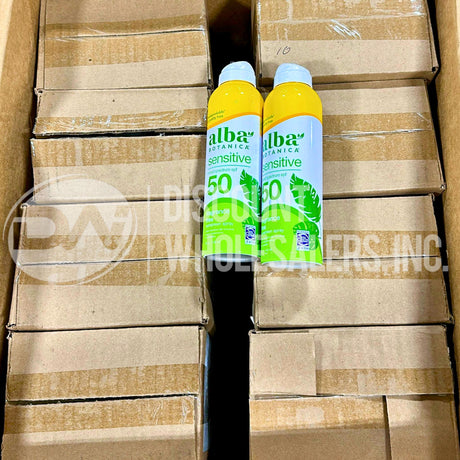 Alba Botanica SPF 50 Sensitive Sunscreen Spray Fragrance Free 5 Ounce (132 Pcs Lot)