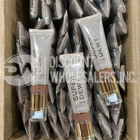 Revolution Super Dewy Tinted Moisturiser, Light Coverage Makeup, Evens Skin Tone, Mocha, 1.85fl.oz/55ml (144 Pcs Lot)