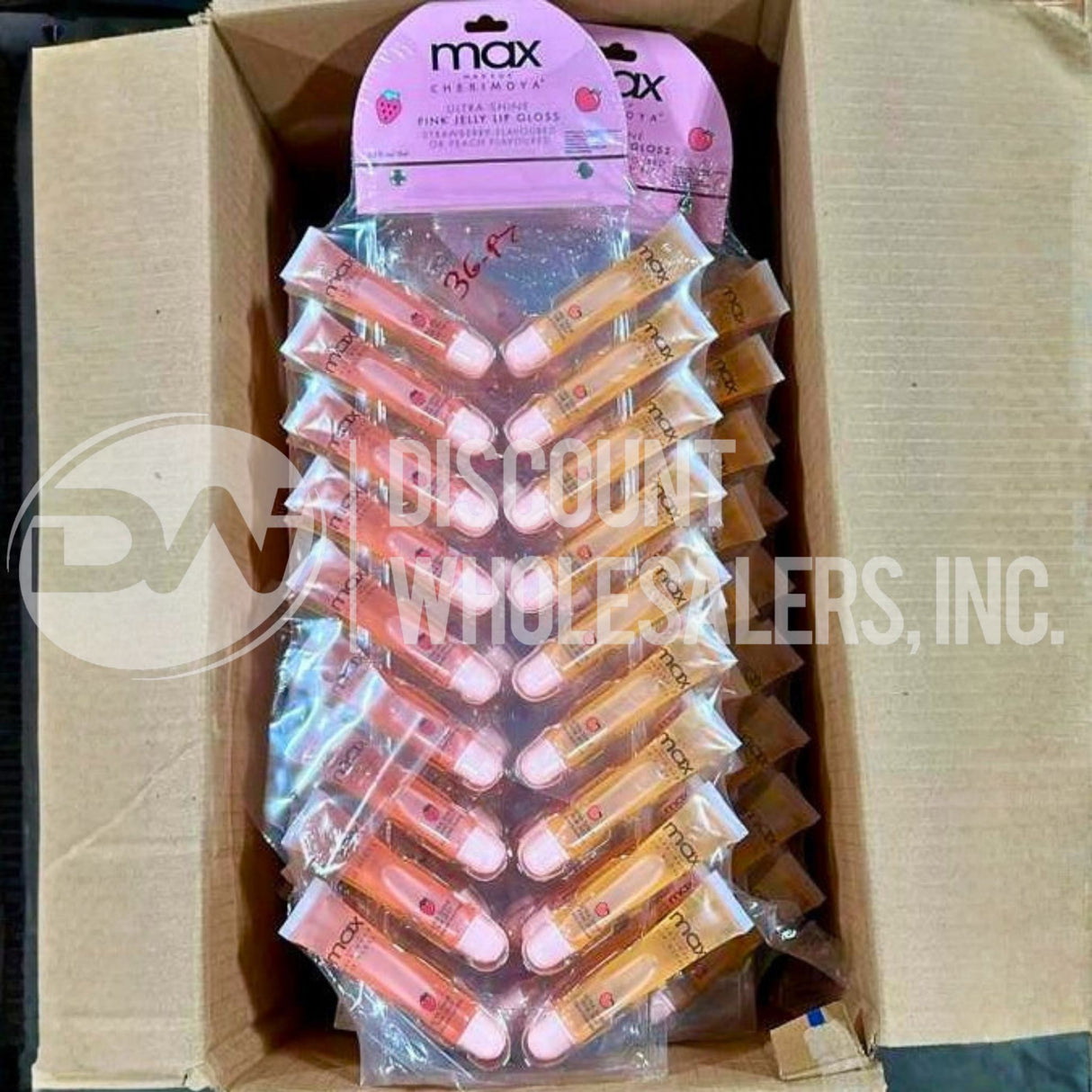 Max Lip Gloss Ultra Shine Pink Jelly Peach And Strawberry Mix (360 Pcs Lot)