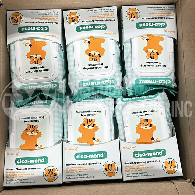 The Crème Shop Cica-Mend Blemish Cleansing Towelettes 60 Count (108 Pcs Lot)