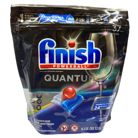 Finish Powerball Quantum Activelift Technology Targets Stubborn 24hr Dried-on Stains 37 tabs 16.3 Oz 