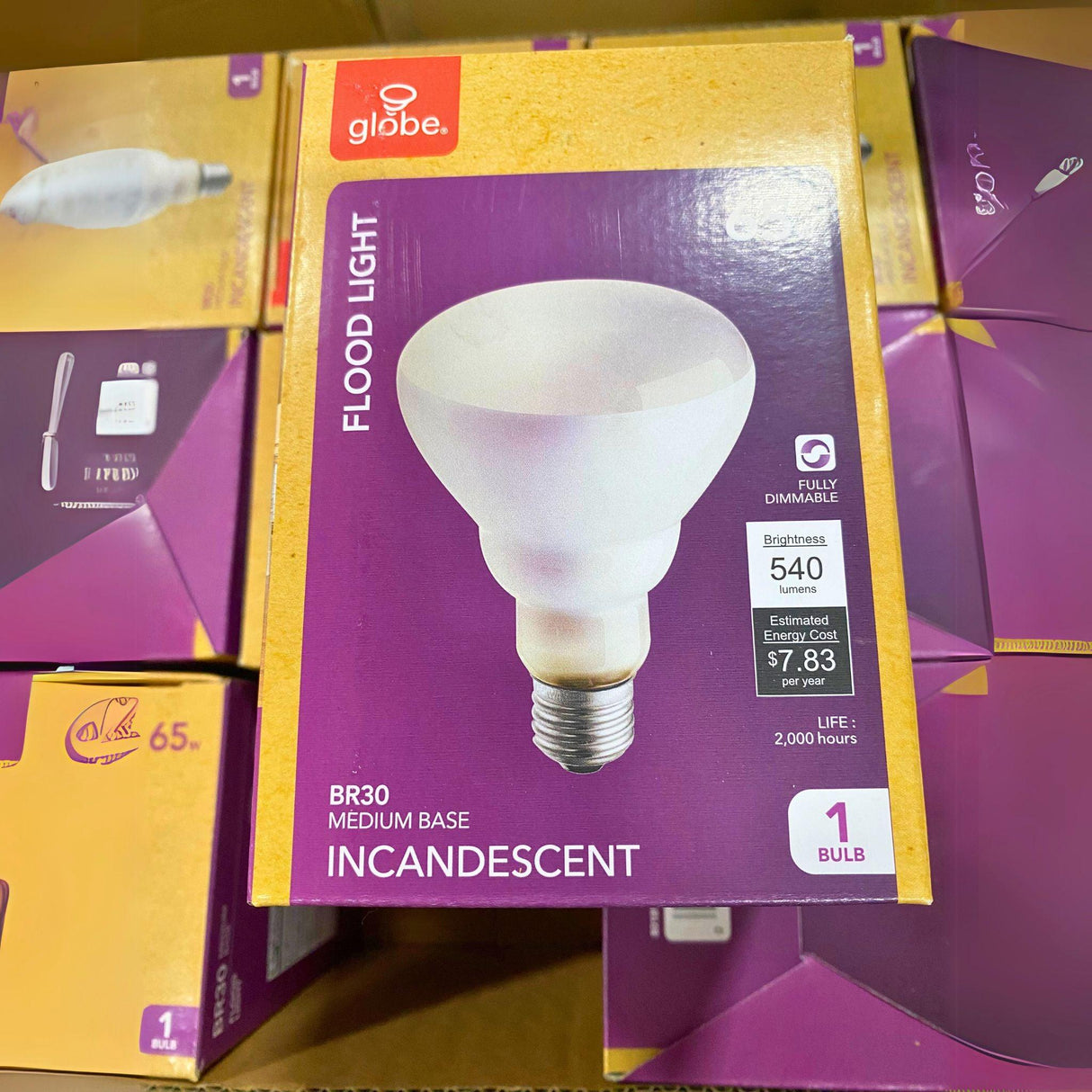 Globe Flood Light 65w BR30 Medium Base Incandescent (72 Pcs Lot)