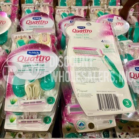 Schick Quattro for Women Sparkle 3 Razors (50 Pcs Lot)