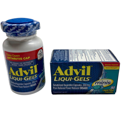 Advil Liquid-Gels Mix De 160 Liquid Filled Capsules And 80 Minis Solubilized Ibuprofen 200mg (NSAID)