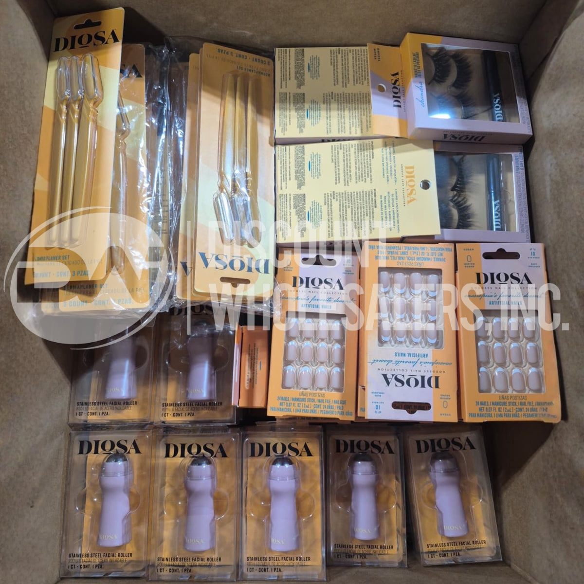 Diosa Dermaplaner Set, Magnetic Lash Kit, Goddess Nails Collection, Stainless Steel Facial Roller Mix (235 Pcs Lot)