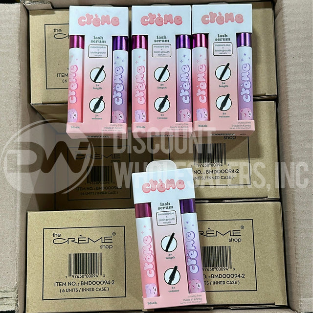 The Crème Shop Lash Serum Duo Black Mascara & Biotin Growth Serum (144 Pcs Lot)